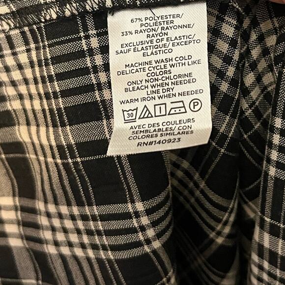 LOFT Black and White Plaid Midi Dress - Picture 10 of 11